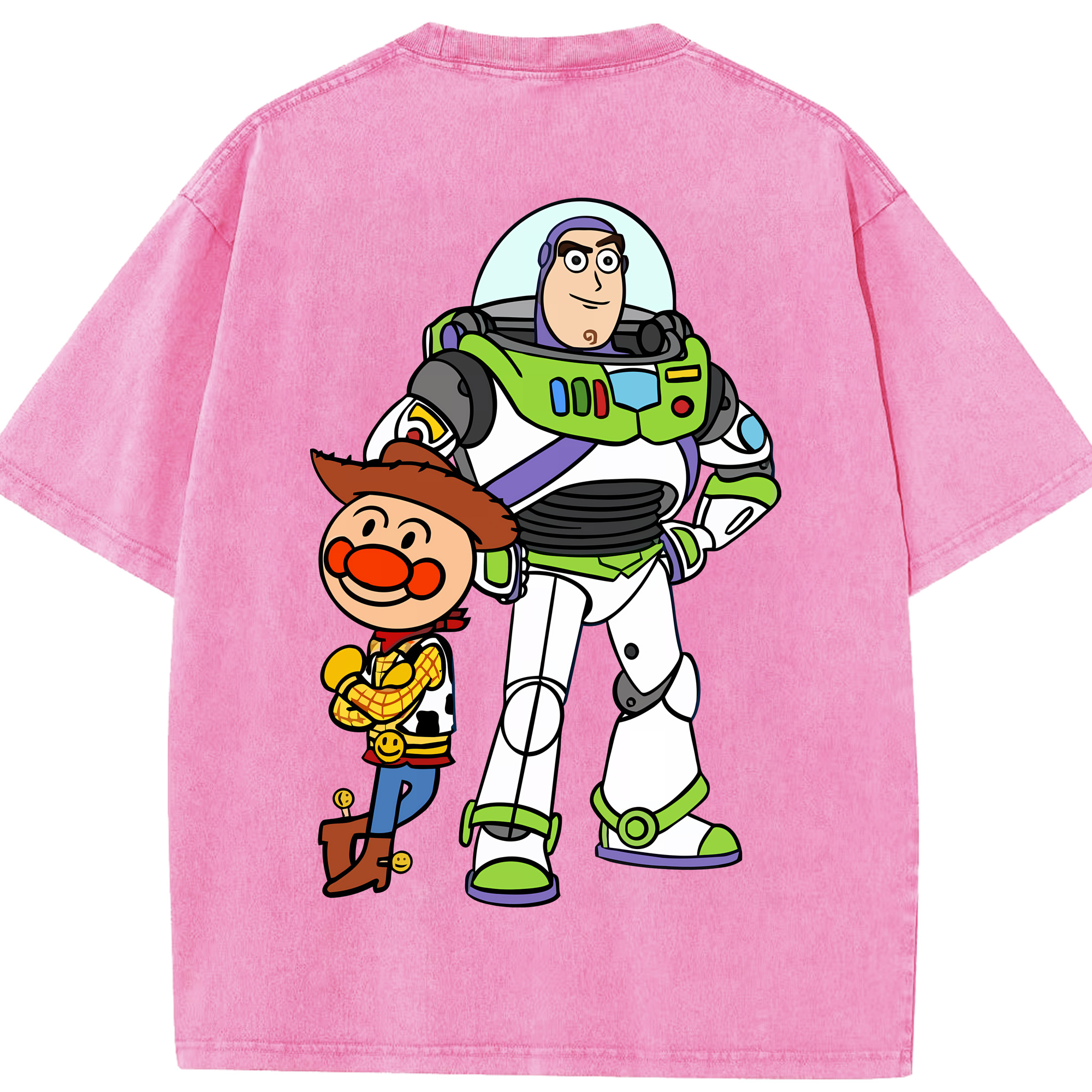 （画像用） アンパンマン Anpanman 綿100% ヴィンテージ風 半袖Tシャツ（背面プリント）